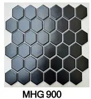 Gạch Mosaic lục giác đen mờ mã MHG900