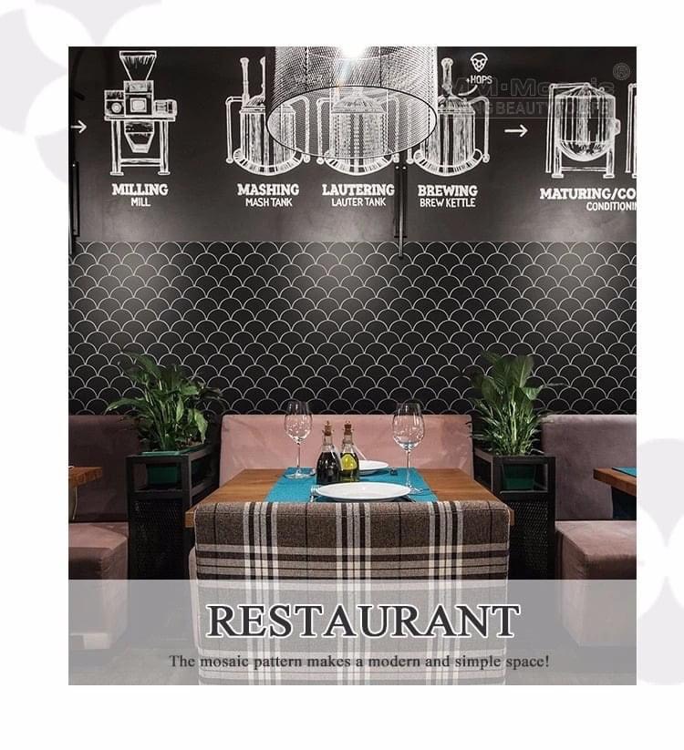 Gạch Mosaic vảy cá đen  mã MHF 09