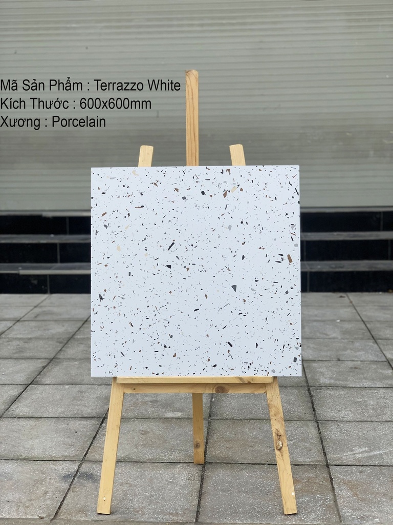 Gạch Terazo Ấn KT 600x600mm White