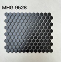 Gạch Mosaic lục giác đen mờ chip KT 23x26mm mã MHG9528