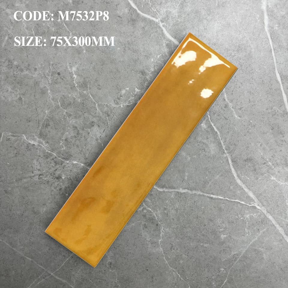 Gạch Thẻ Gợn Sóng 75x300 Màu Vàng 7532P8
