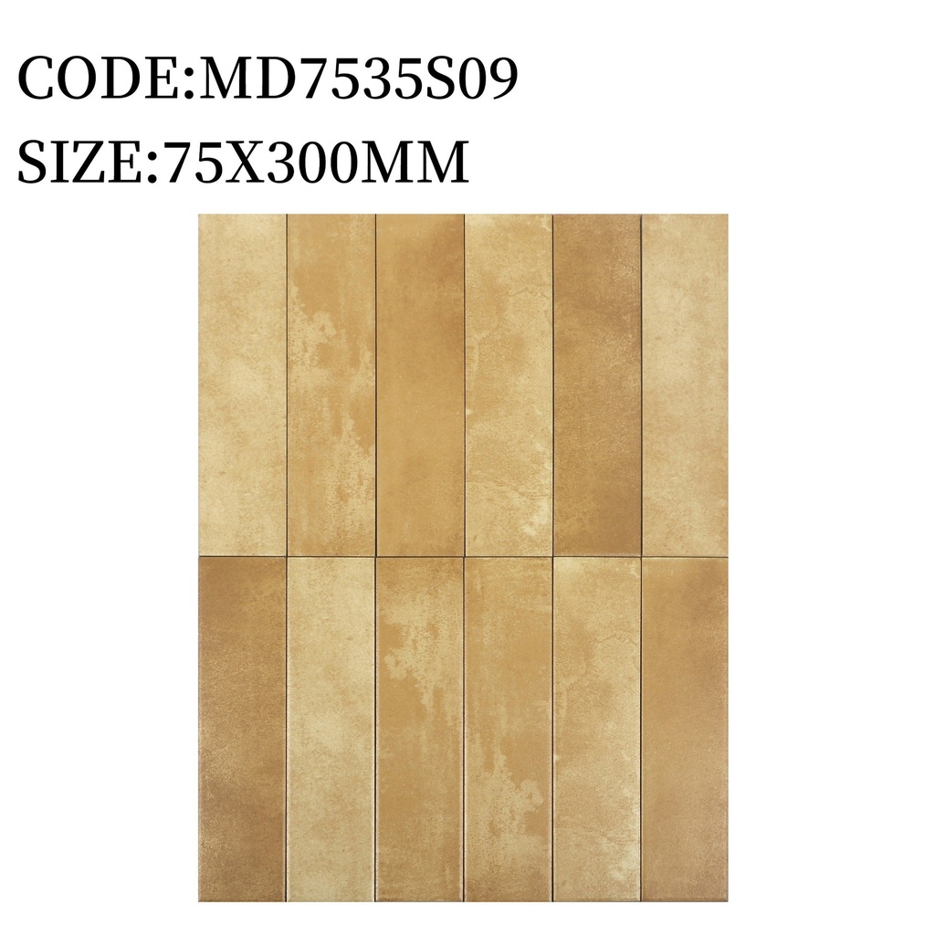 Gạch thẻ porcelain 75x300mm mã MD7535S09 (1h/1m/44v/19.5kg)