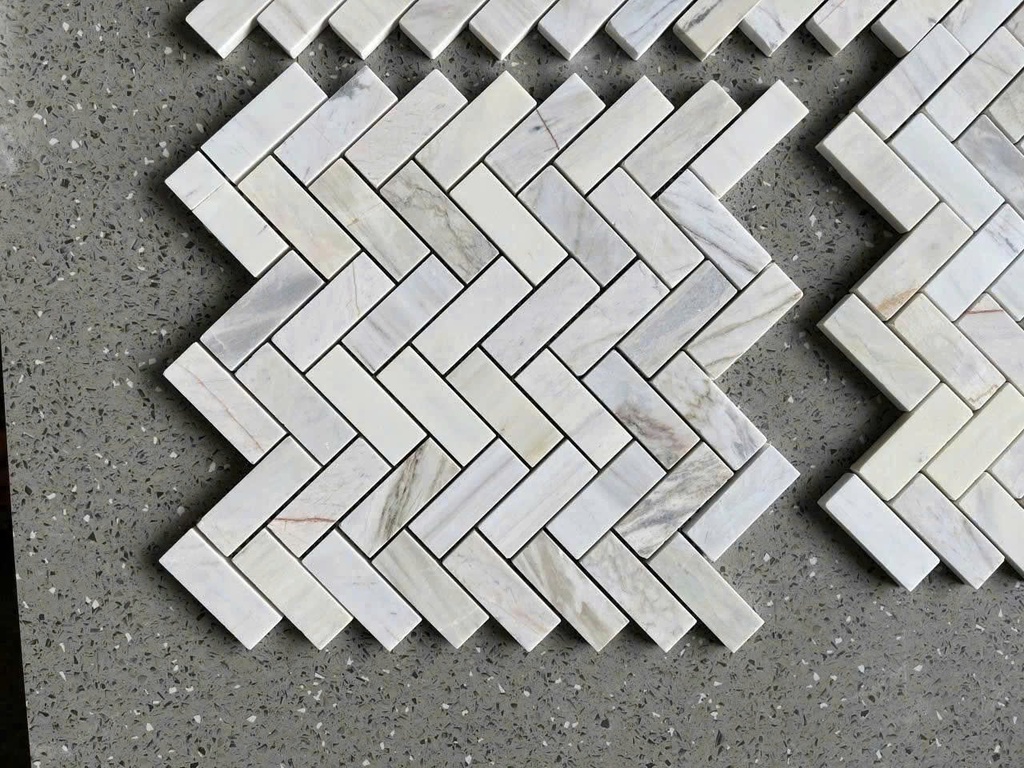 Mosaic đá xương cá vân gỗ 57PF001.2