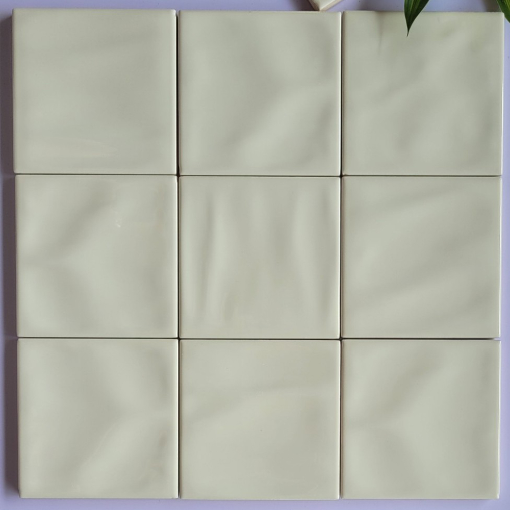 Gạch thẻ Việt Nam, Kích thước 100x100mm, màu trắng bóng lượn, mã FBO0404P (loại 1)