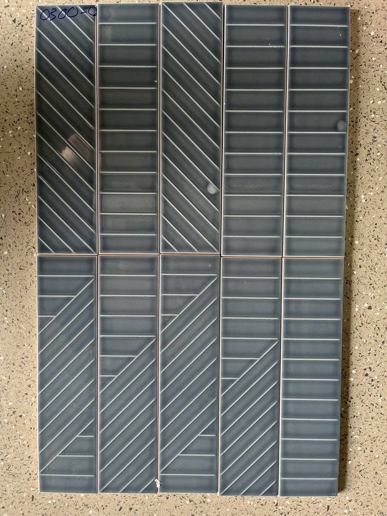 [0300-0] Gạch thẻ VN KT 75x300mm họa tiết xám bóng mã 0300-0