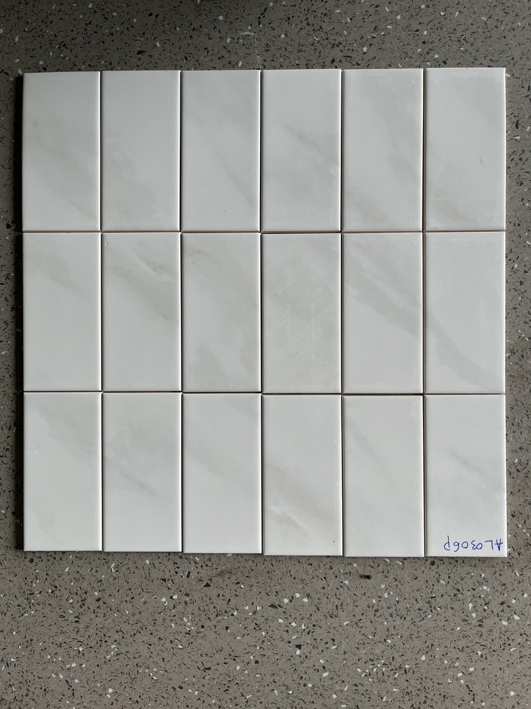 [AL0306P] Gạch thẻ VN KT 75x150mm trắng vân khói bóng phẳng mã AL0306P