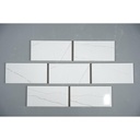 Gạch thẻ VN KT 75x150mm trắng vân tia bóng phẳng mã CU0306P