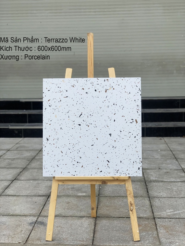 Gạch 600x600 Terrazzo Ấn Độ White