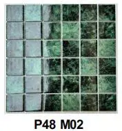 Gạch mosaic gốm xanh bóng nhập khẩu, mã P48M02, KT vỉ 306x306mm, KT viên 48x48mm
