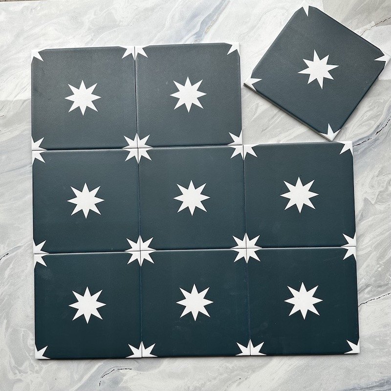 Gạch bông Trung Quốc, men mờ xương porcelain, KT 20x20cm, MHB162 (1 hộp/25 viên/1m2)