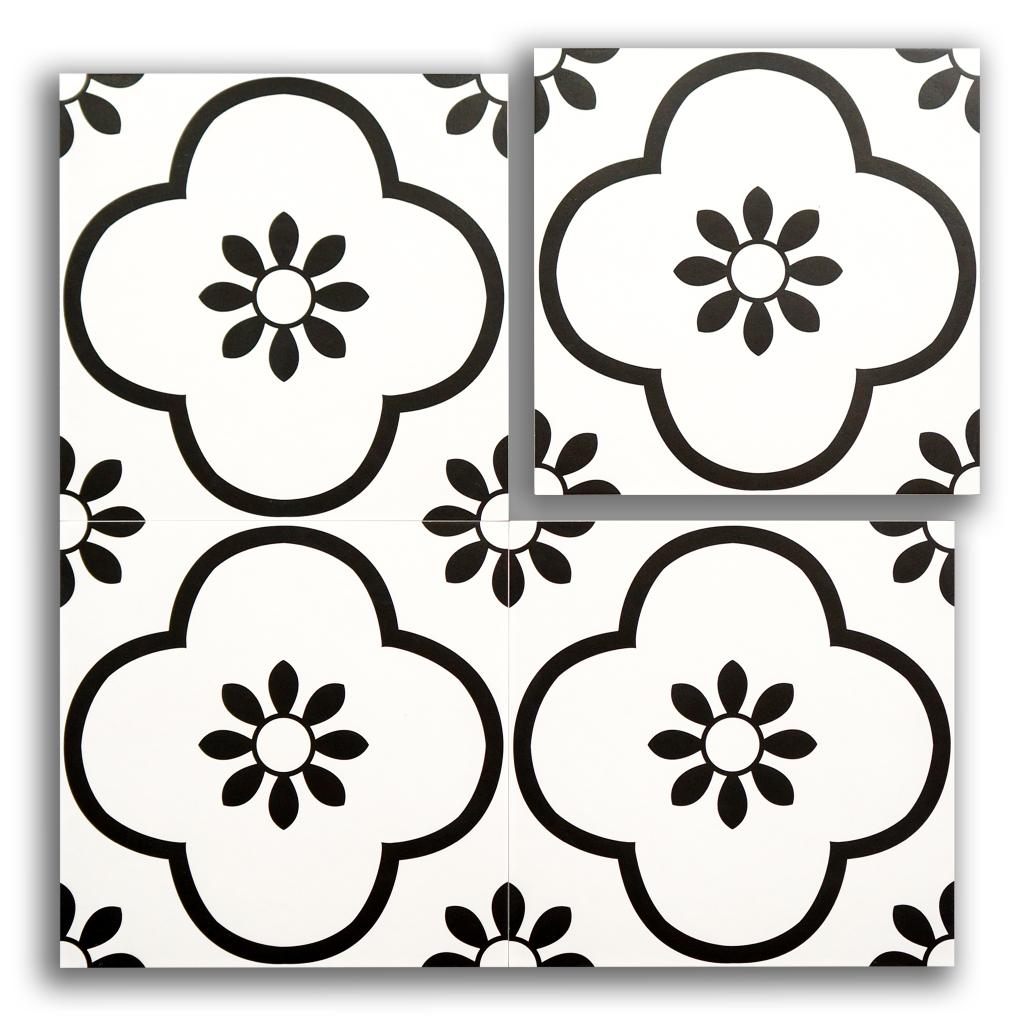 Gạch bông Trung Quốc, men mờ xương porcelain, KT 200x200mm, MHB122 (1 hộp/25 viên/1m2)