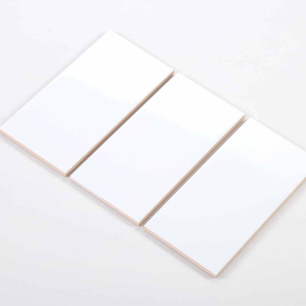 Gạch thẻ trắng bóng phẳng 100x200mm 0199-2