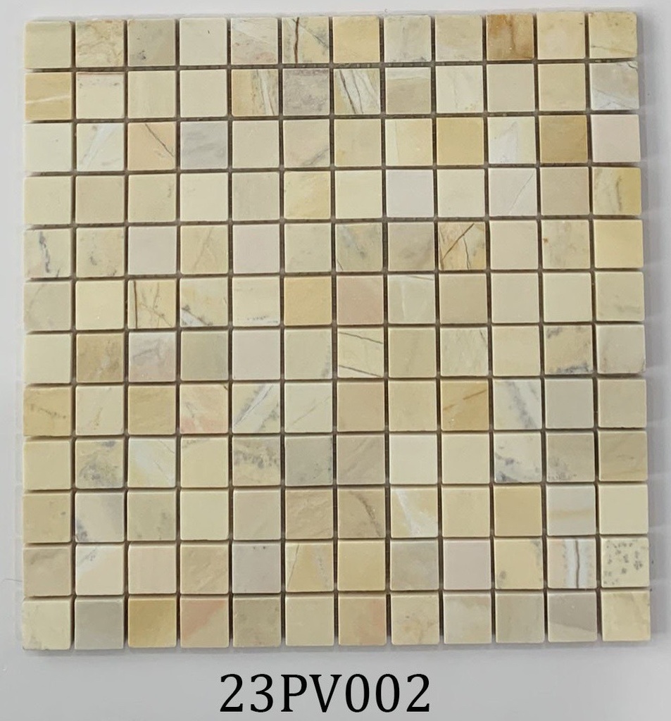 Mosaic đá vàng NA vuông mài bóng chip 23x23