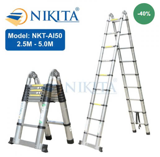 Thang nhôm rút chữ A Nikita AI50