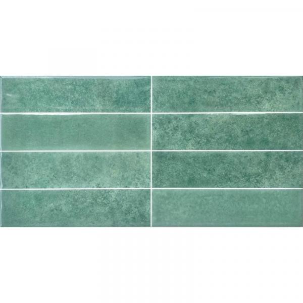 Gạch giả thẻ 300x600 xanh loang men bóng 