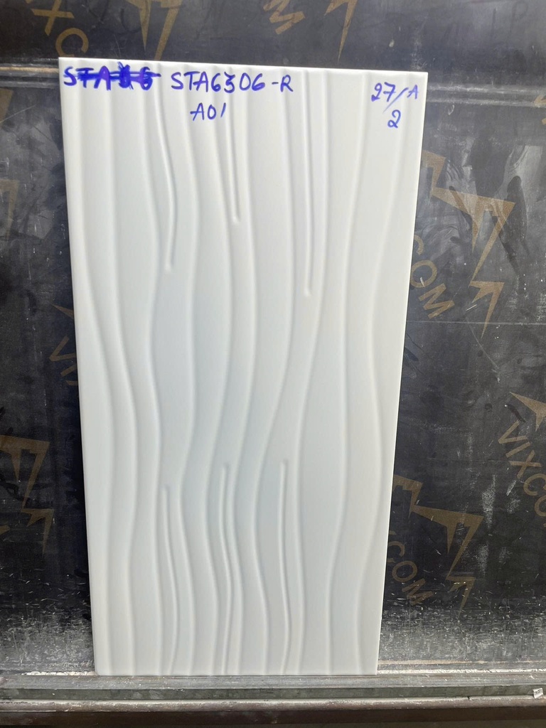 Gạch ốp tường Ceramic vân sóng trắng mờ KT 300x600mm mã STA6306-R (1h/1.44m/8v)
