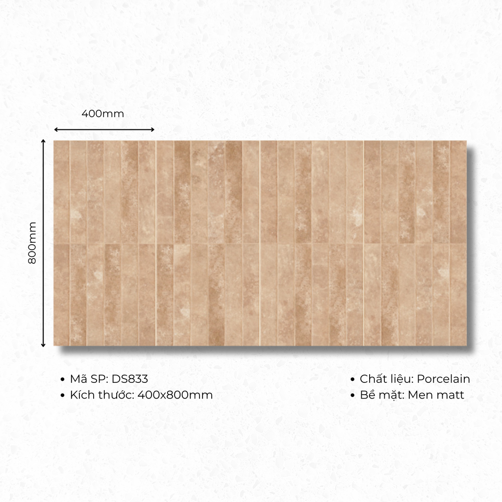 Gạch ốp lát 400x800 mã DS833 (1thùng/ 1.92m2/ 6v/ 36,5kg)