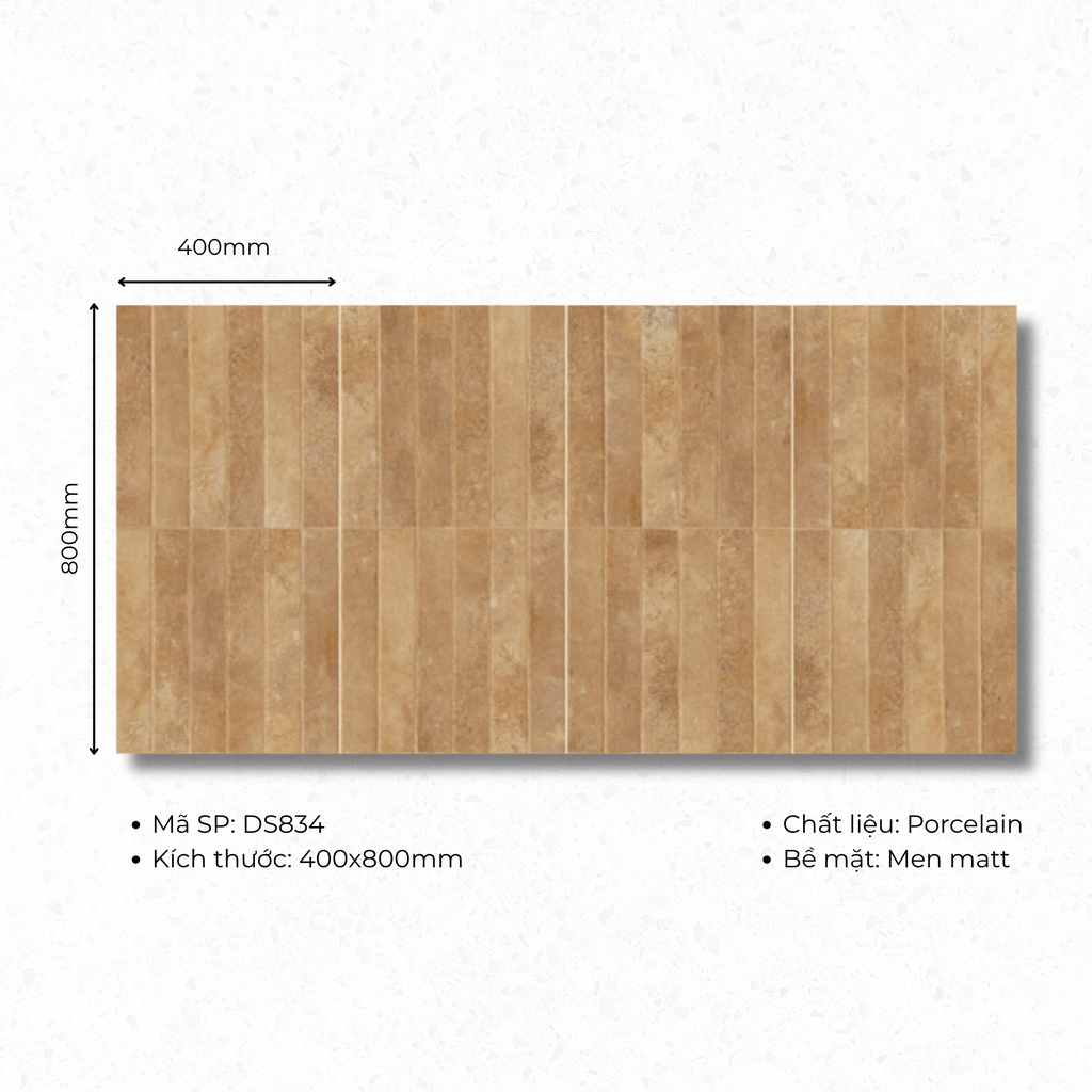 Gạch ốp lát 400x800 mã DS834 (1thùng/ 1.92m2/ 6v/ 36,5kg)