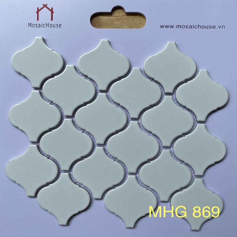 Gạch Mosaic Lồng Đèn Màu Trắng