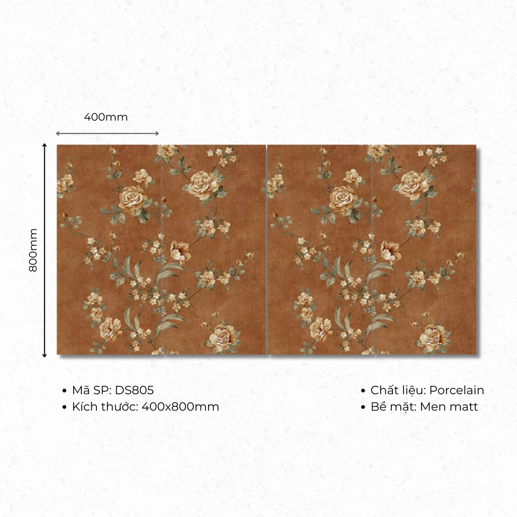 Gạch ốp lát 400x800 mã DS805 (1thùng/ 1.92m2/ 6v/ 36,5kg) 