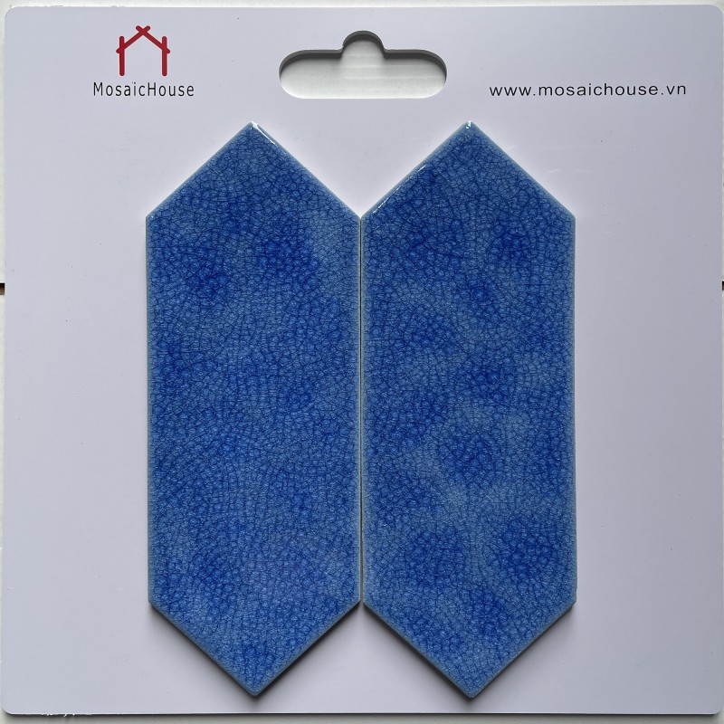 Gạch Thẻ mũi tên 100x300mm màu xanh dương rạn MHGD18