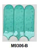 Gạch thẻ lông vũ nhập khẩu, màu xanh, KT 100x300mm, Mã M9306-B