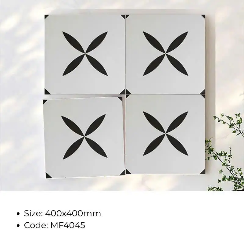 Gạch Bông Trung Quốc, men mờ xương porcelain, KT 400x400mm, FG4288 (1 hộp/10 viên/1,6m2)