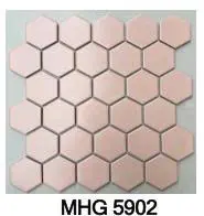 Gạch mosaic gốm lục giác hồng nhập khẩu, mã MHG5902, KT vỉ 300x300mm, KT viên 48x48mm