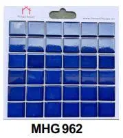 Gạch mosaic gốm xanh nhập khẩu, mã MHG962, KT vỉ 306x306mm, KT viên 48x48mm