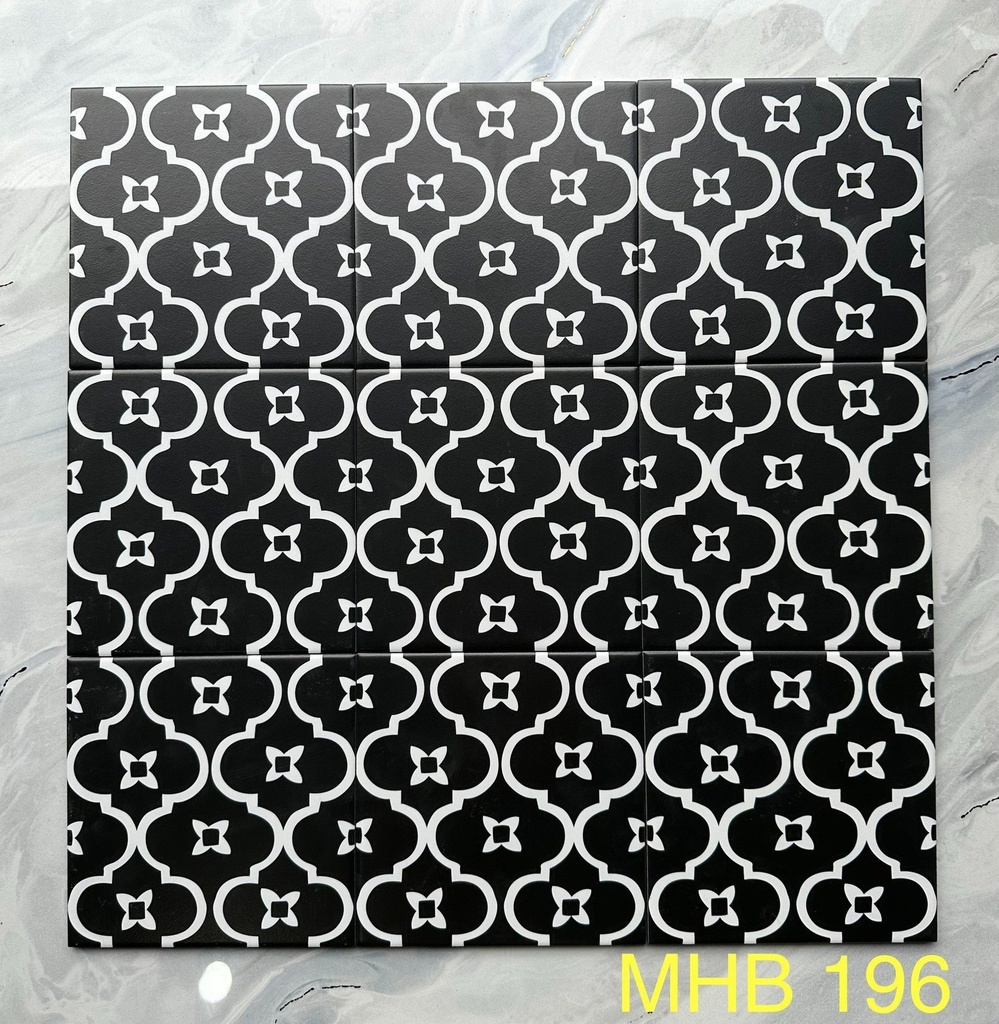 Gạch bông Trung Quốc, men mờ xương porcelain, KT 200x200, MHB196 (1 hộp/25 viên/1m2)