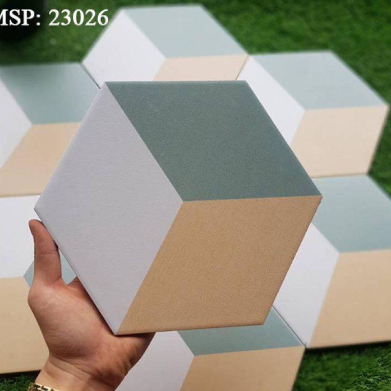 Gạch Bông Trung Quốc, men mờ xương porcelain, KT 200x230, 23026 (1 hộp/29 viên/1m2)