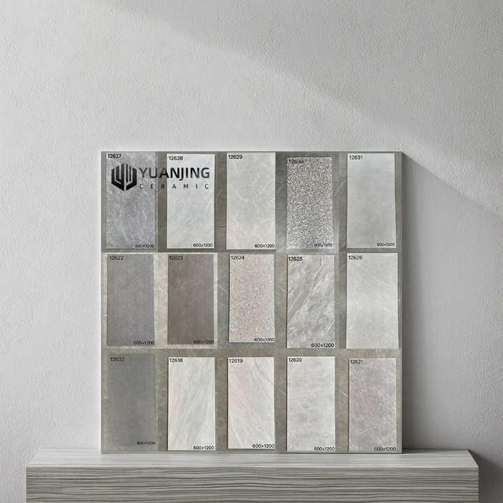 Gạch lát nền terrazzo toàn phần sứ Foshan 600*1200 chống trơn, kiểu cổ, mờ