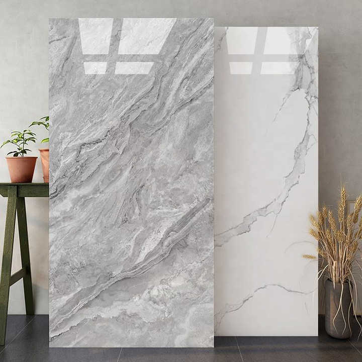 Gạch lát nền bán chạy 750x1500mm giả đá cẩm thạch sáng tối trắng bóng mờ men sứ