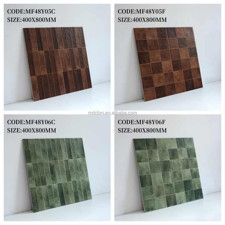 Gạch lát nền men sứ họa tiết lưới và sọc 400*800mm, xuất xứ Foshan MDC