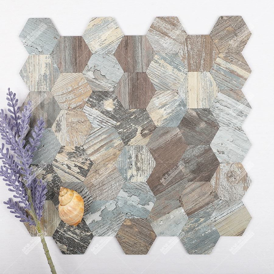 Gạch dán tường mosaic nhựa PVC tổng hợp hình lục giác cho nhà bếp