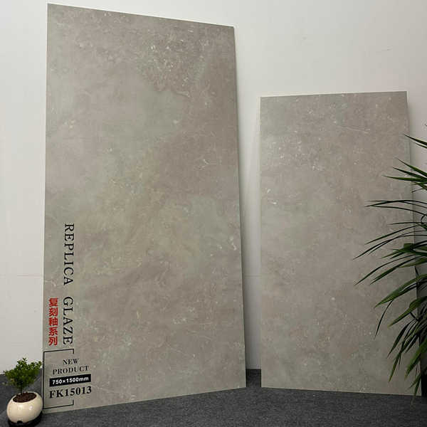 Gạch men sứ màu xám nhạt bề mặt mờ kích thước 750x1500mm & 600x1200mm