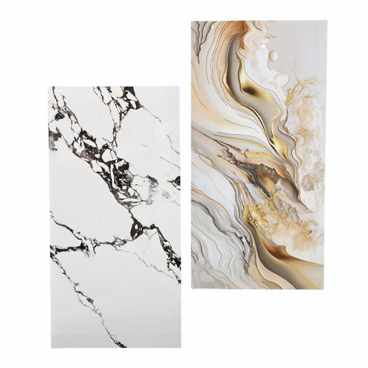 Gạch lát nền men sứ vân đá cẩm thạch vàng cỡ lớn bóng cho biệt thự khách sạn trung tâm thương mại 600x1200mm