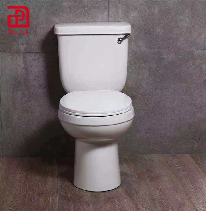 Bồn cầu kiểu Mỹ, sứ, xiphông, hai mảnh