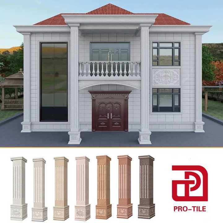 Gạch ốp cột đá hoa cương trắng kiểu cột La Mã giá rẻ, chất lượng cao