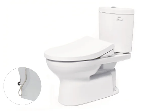 Bàn cầu hai khối, nắp đóng êm kèm vòi rửa nước lạnh TCW1211A CS325DRE4W