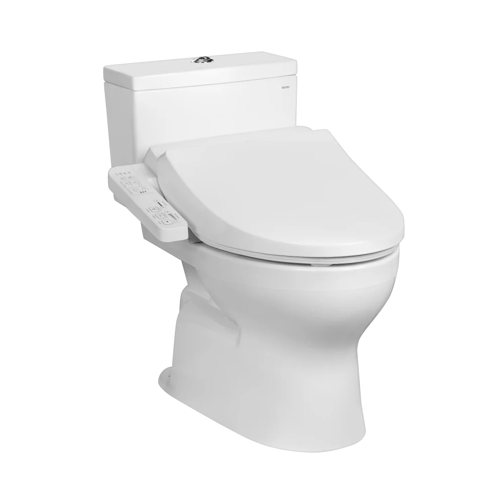 Bàn cầu 2 khối kèm nắp rửa điện tử WASHLET dòng C2 cơ bản TCF23710AAA CS302DW18W