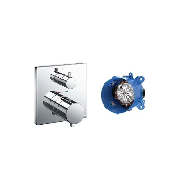 Van điều chỉnh nhiệt độ kèm van dừng và phụ kiện âm tường TBV02403B_TBN01001B