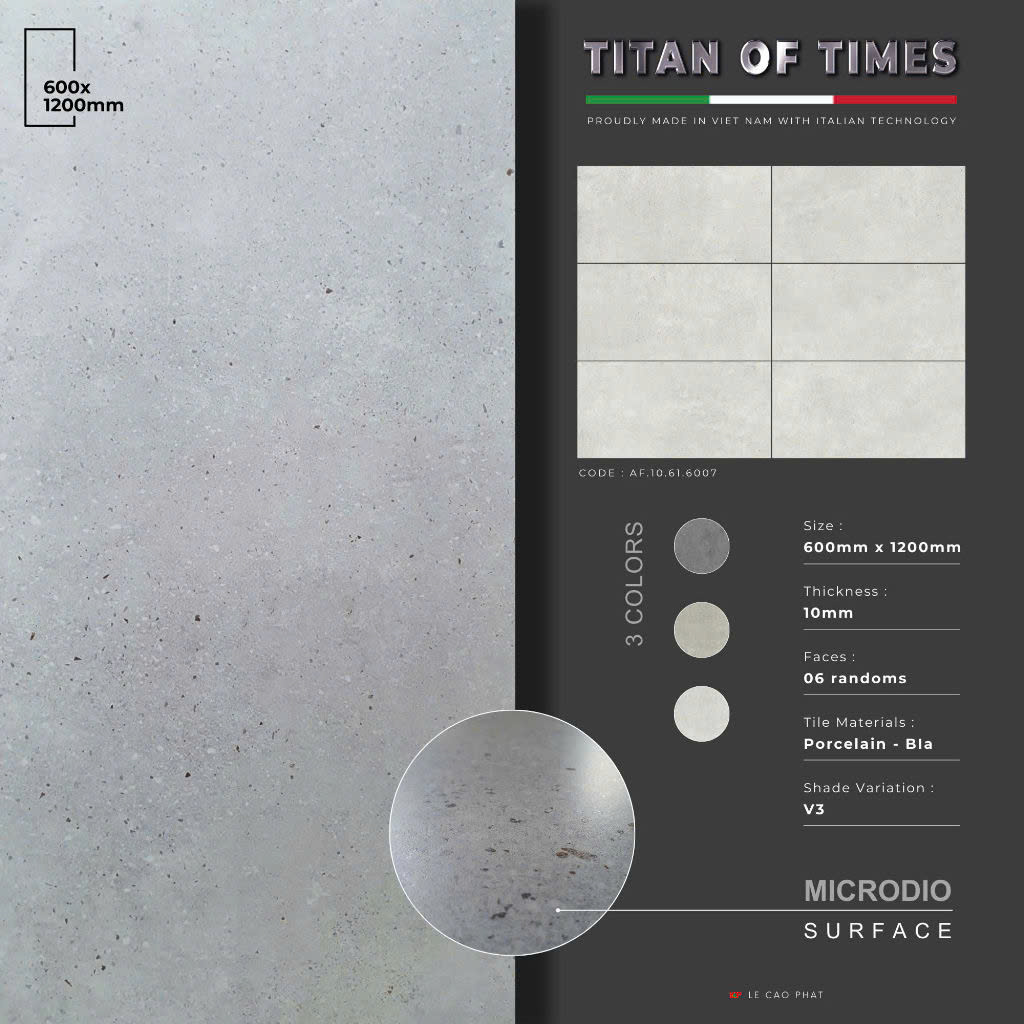 Gạch 60x120 dày 10 ly Mờ tinh thể cao cấp AF.10.61.6007