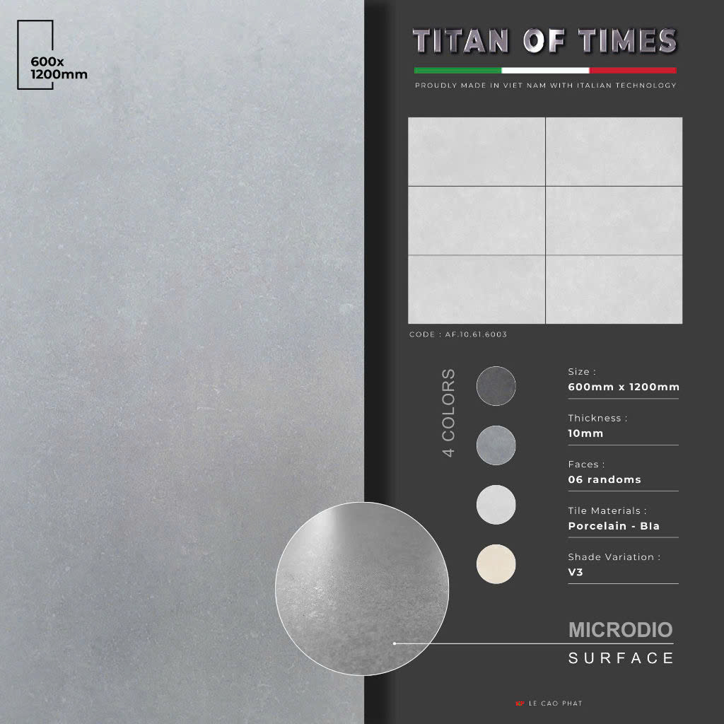 Gạch 60x120 dày 10 ly Mờ tinh thể cao cấp AF.10.61.6003
