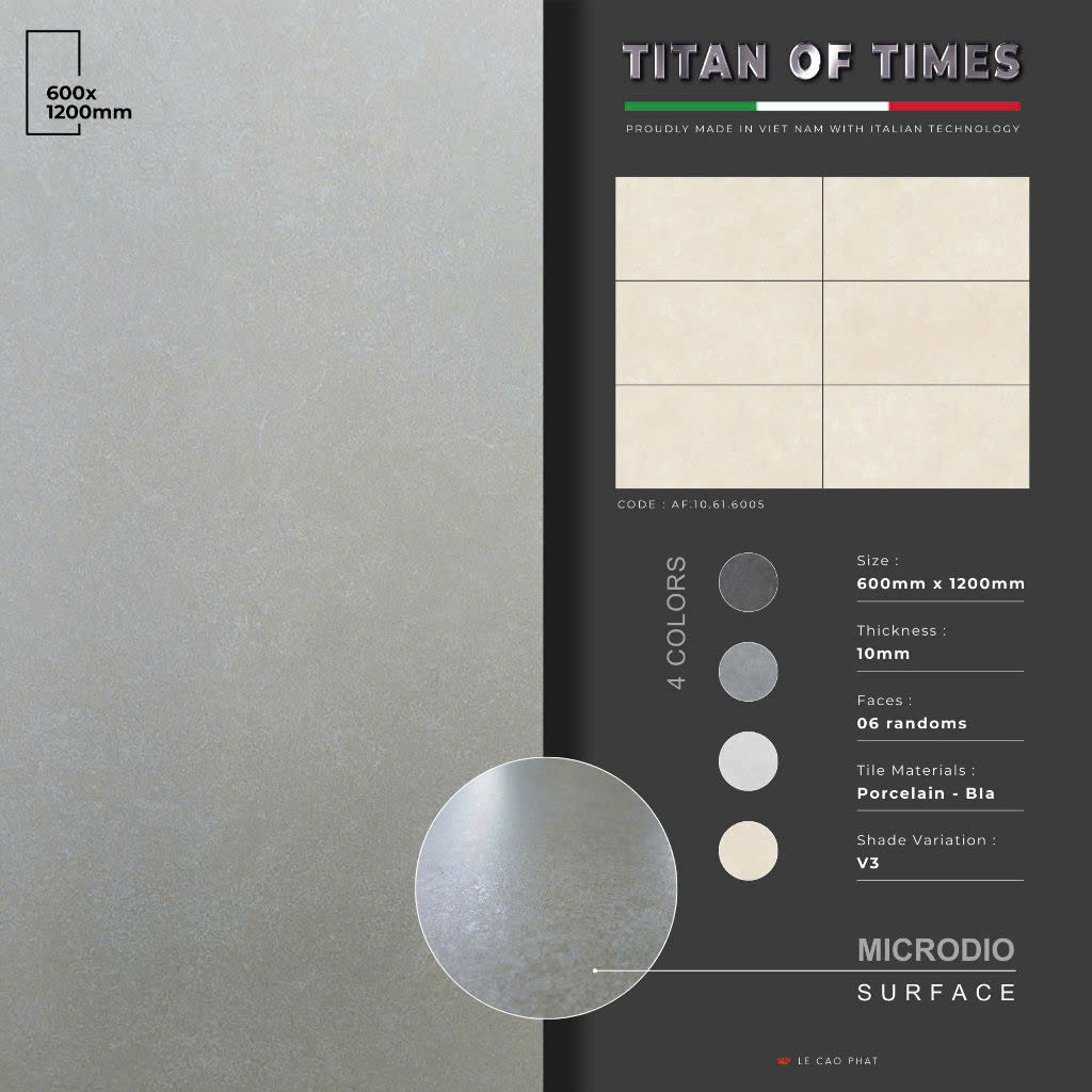 Gạch 60x120 dày 10 ly Mờ tinh thể cao cấp AF.10.61.6005