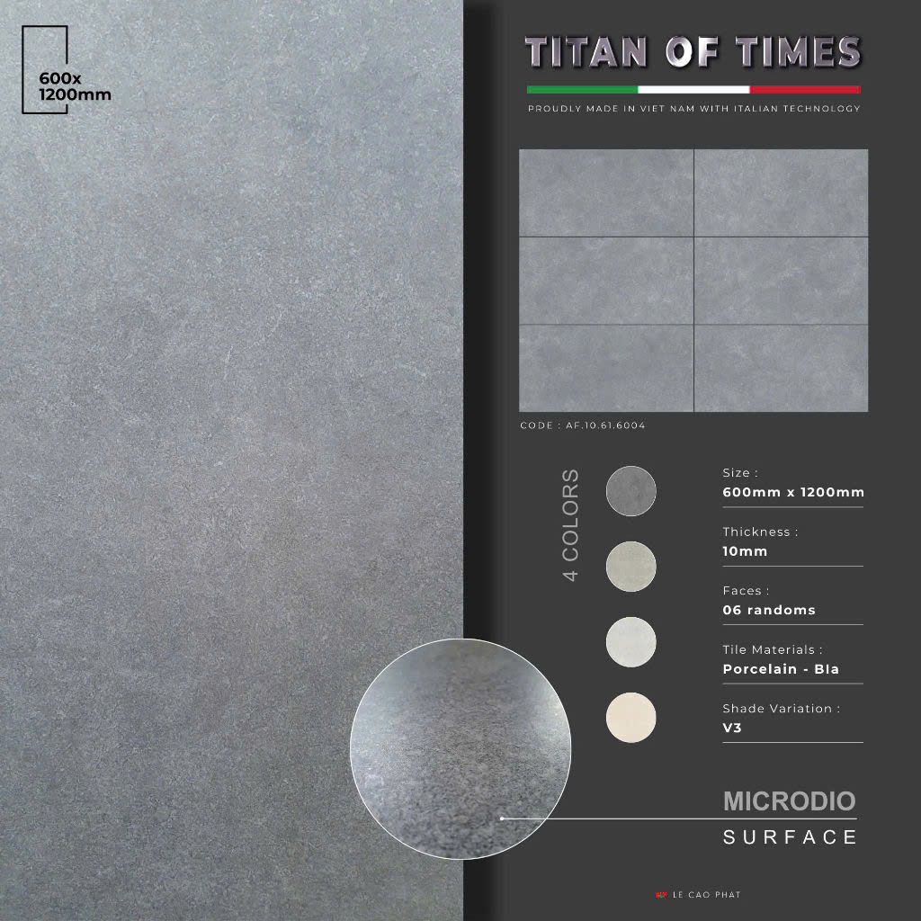 Gạch 60x120 dày 10 ly Mờ tinh thể cao cấp AF.10.61.6004