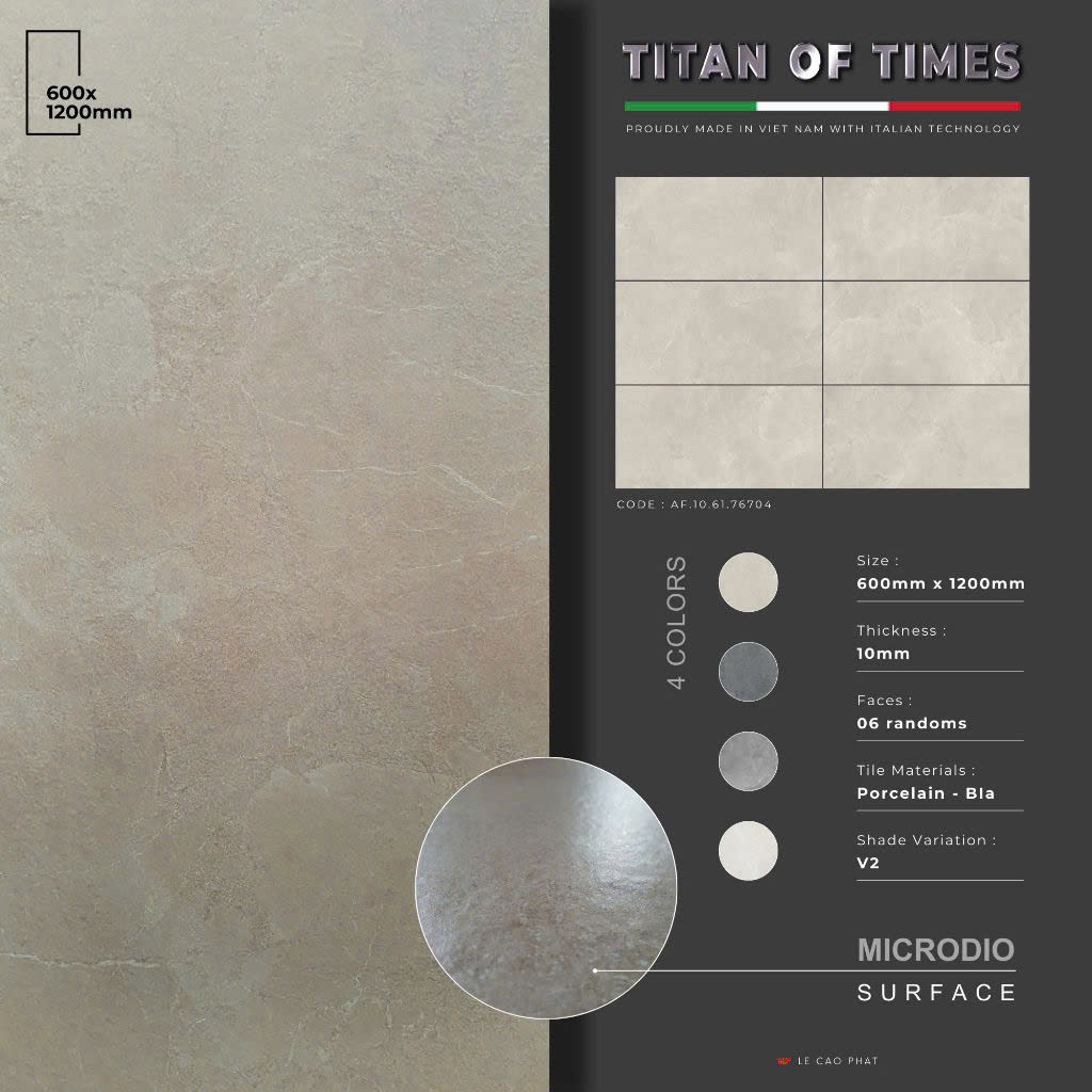 Gạch 60x120 dày 10 ly Mờ tinh thể cao cấp AF.10.61.76704
