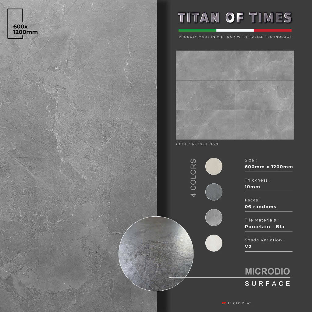 Gạch 60x120 dày 10 ly Mờ tinh thể cao cấp AF.10.61.76701
