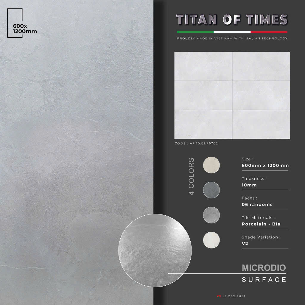 Gạch 60x120 dày 10 ly Mờ tinh thể cao cấp AF.10.61.76702