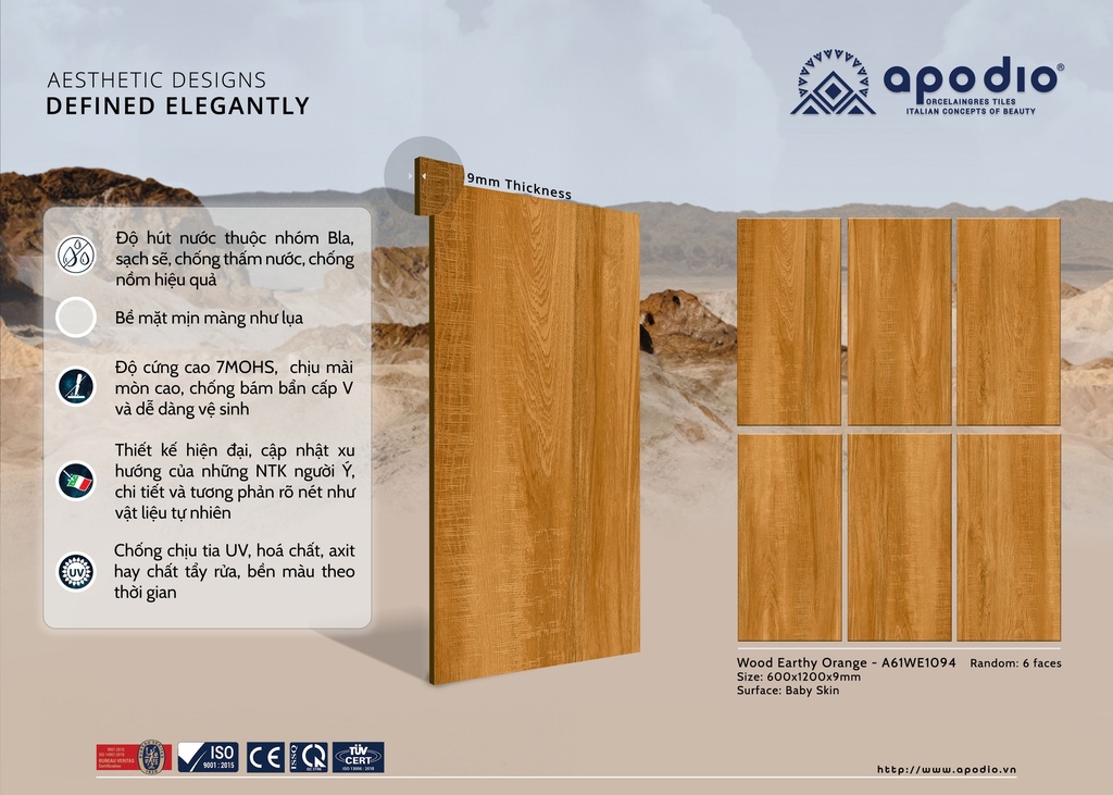Gạch ốp lát Apodio A61WE1094 (Matt mịn)